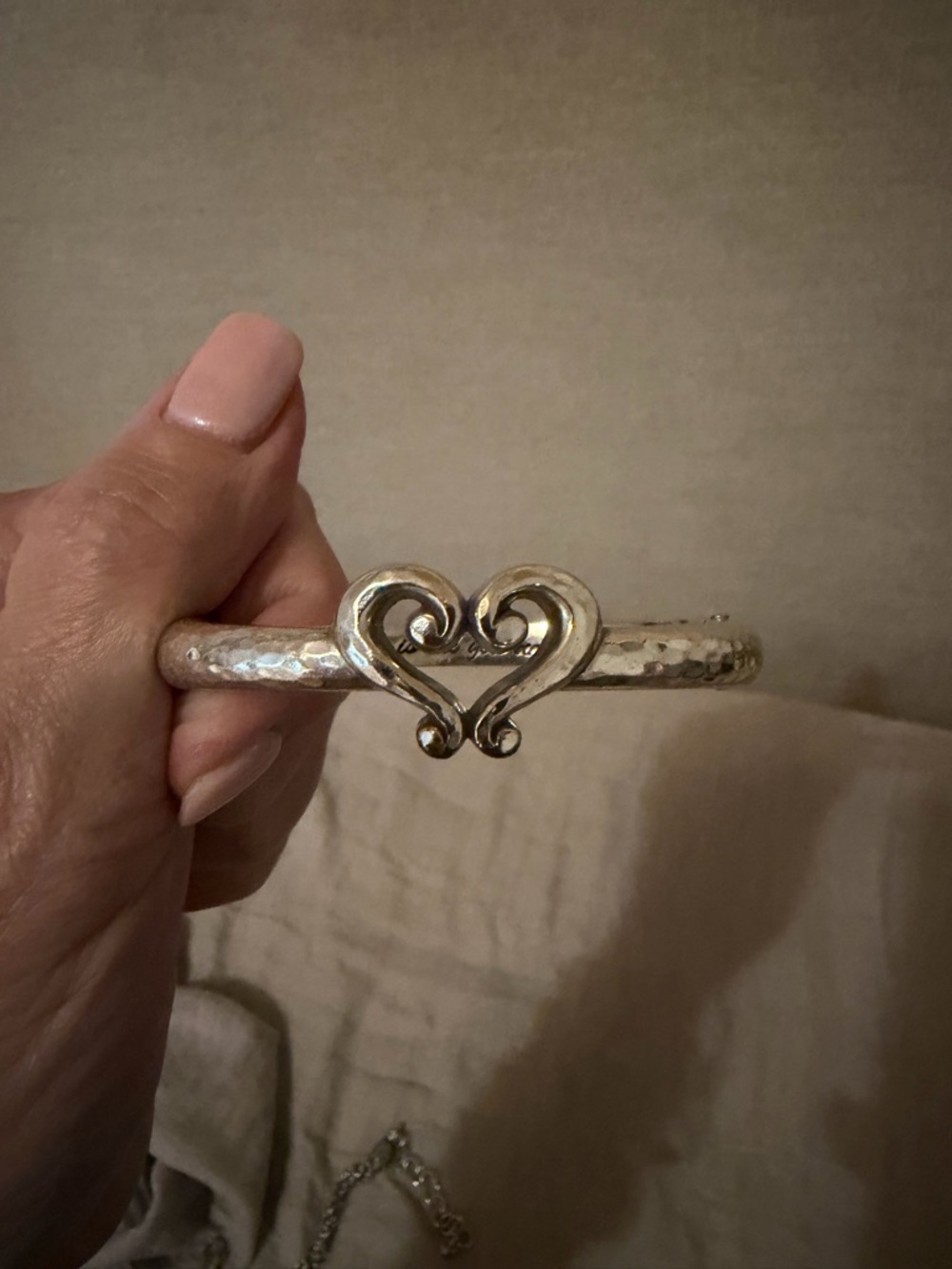 Brighton Silver Heart Cuff Bracelet